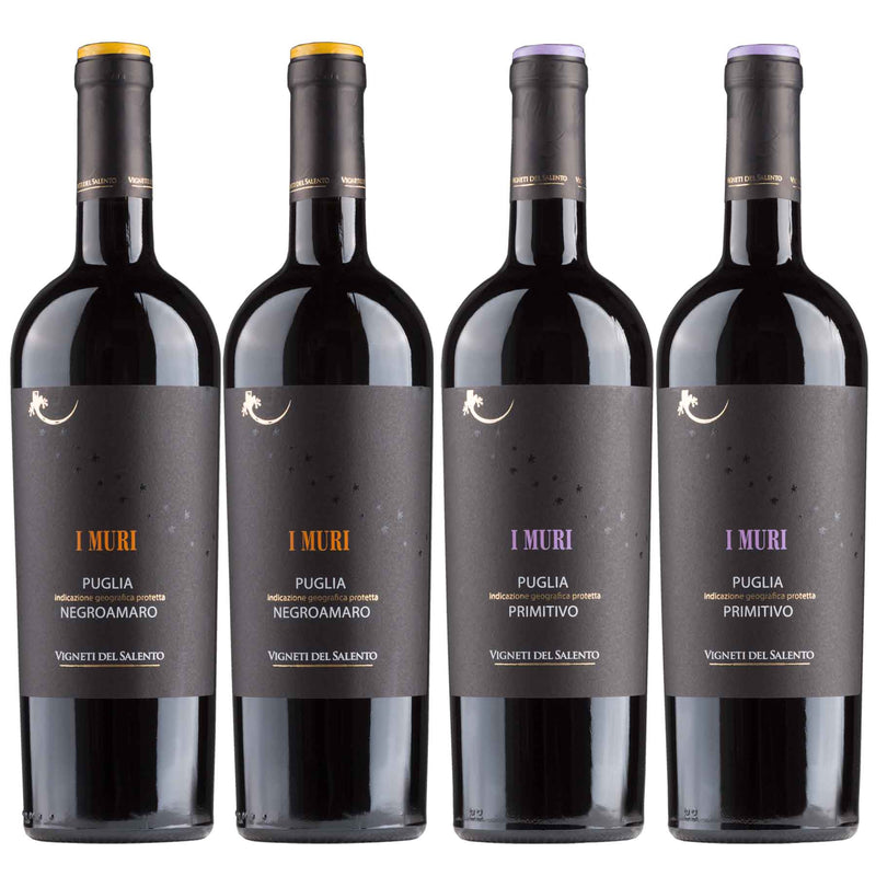 Kit 4 Vinho Tinto Italiano I Muri Puglia 2018 Primitivo/Negroamaro