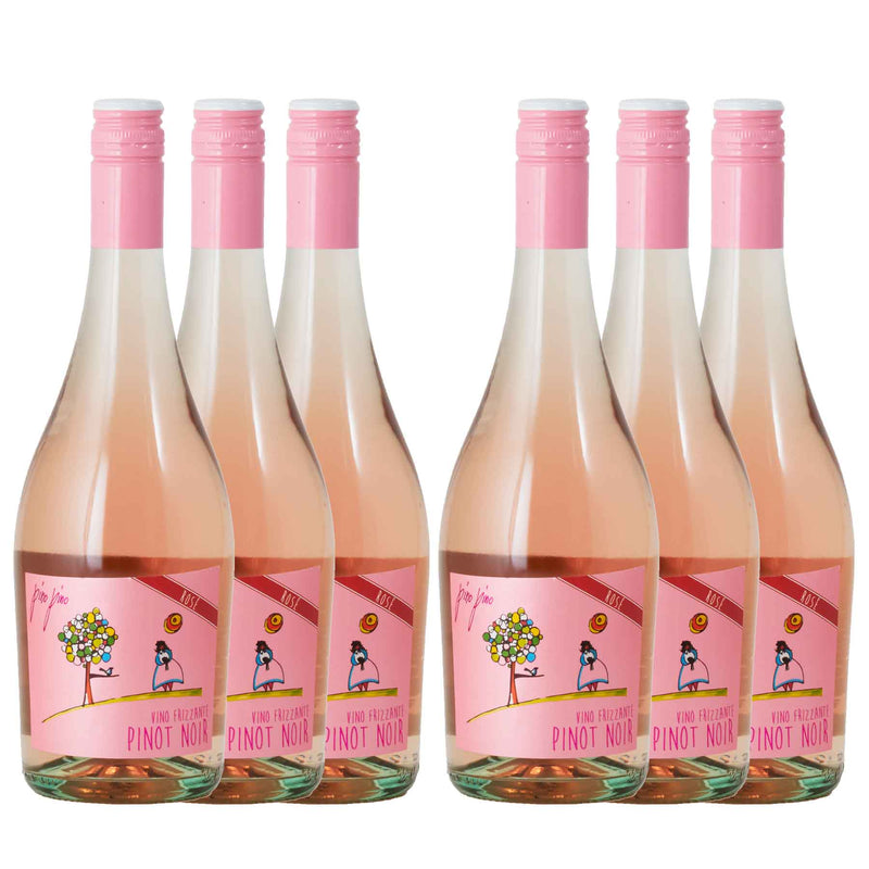 Kit 6x Vinhos Rosé Italiano Frisante Pino Pino 750ml