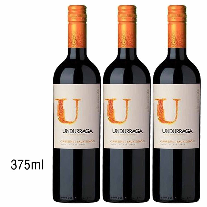 Kit 3x Vinhos Tintos Chile Undurraga U Cabernet Sauvignon 2019 3x75ml