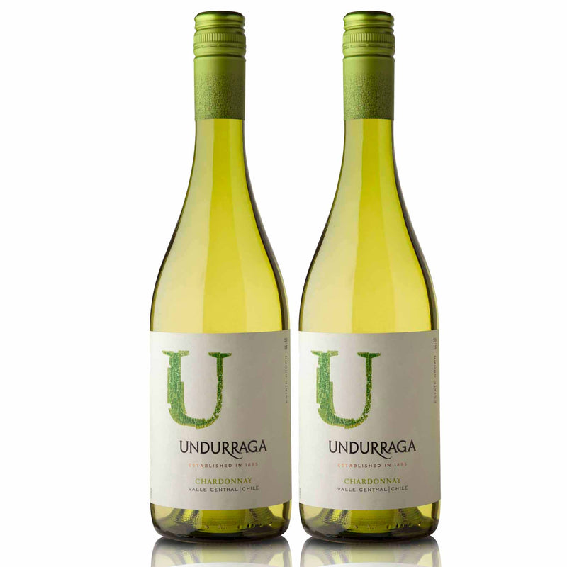 Kit 2x Vinhos Brancos Chileno Undurraga U Chardonnay 2019