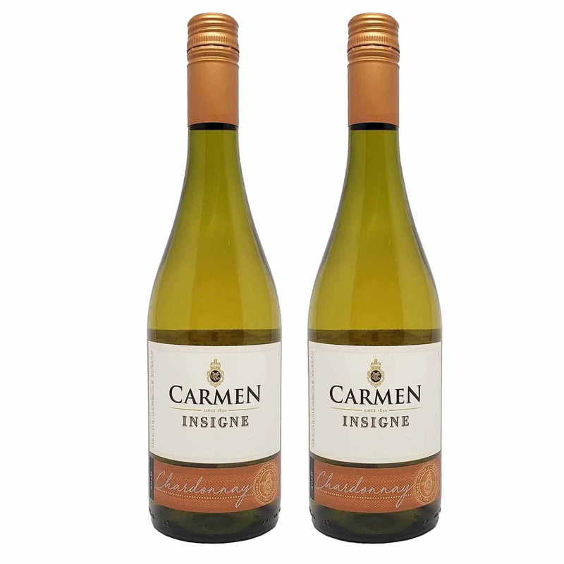 Kit 2x Vinhos Brancos Chileno Carmen Insigne Chardonnay 2018 750ml