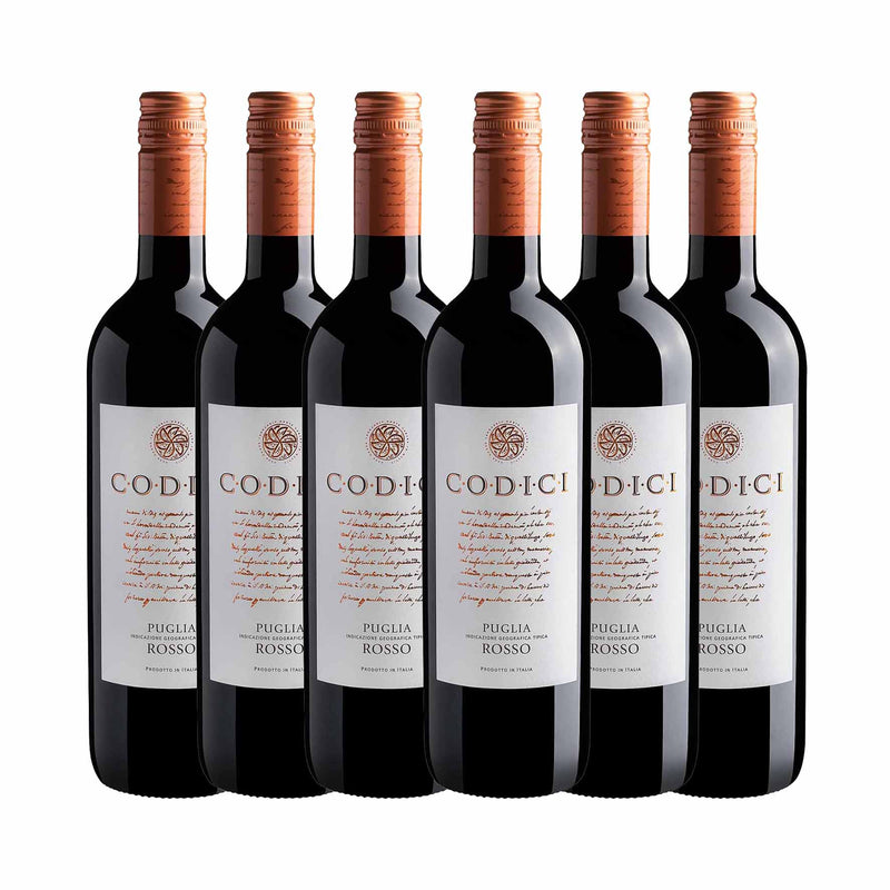 Kit 6x Vinhos Italiano Tintos Codici Rosso Puglia IGT