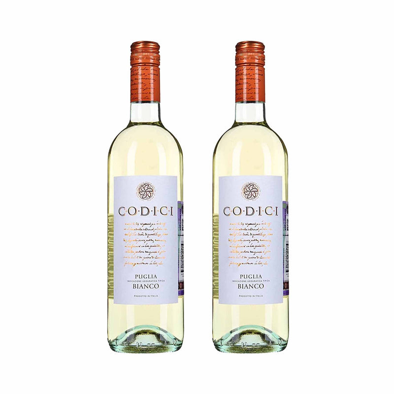 Kit 2x Vinhos Italiano Brancos Codici Bianco Puglia IGT