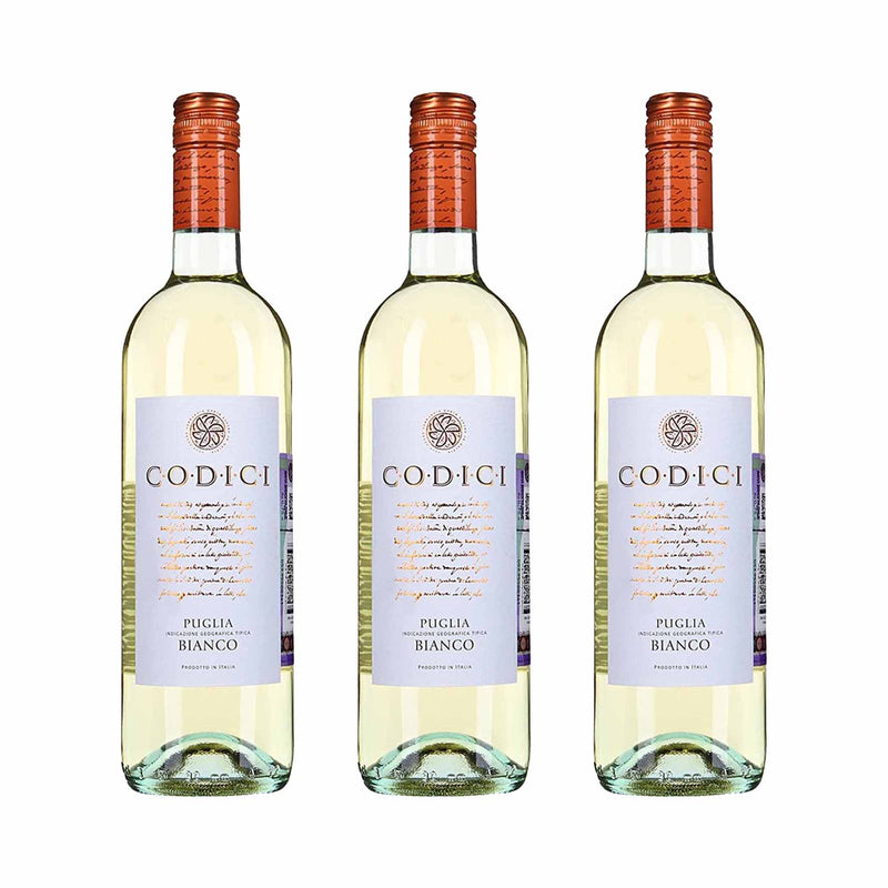 Kit 3x Vinhos Italiano Brancos Codici Bianco Puglia IGT