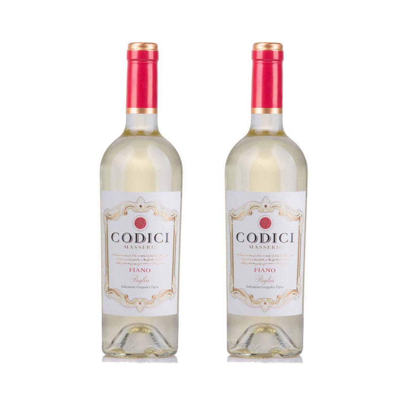 Kit 2x Vinhos Italiano Brancos Codici Fiano Puglia 2019