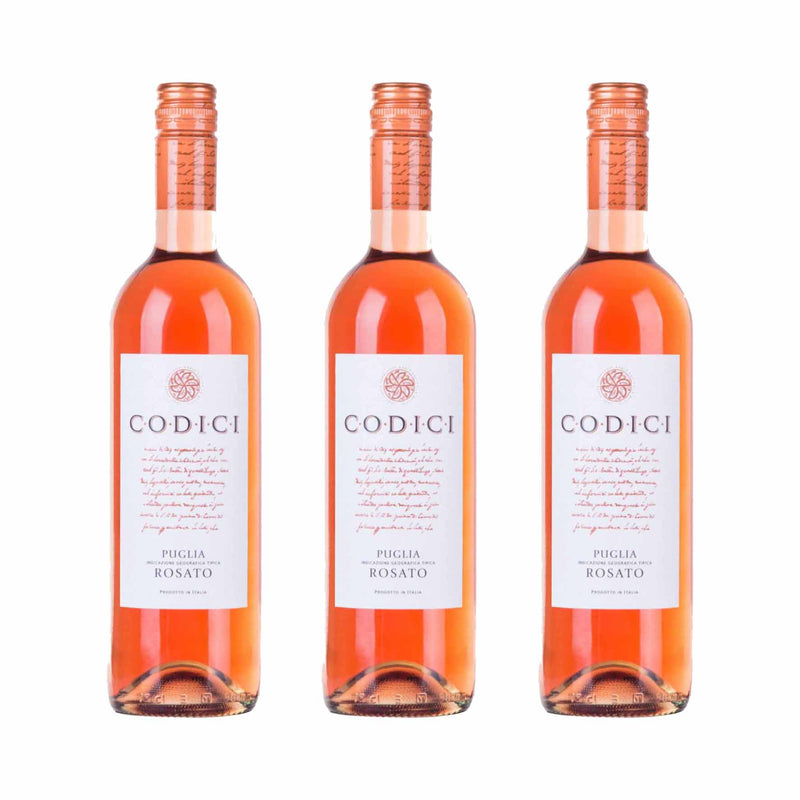 Kit 3x Vinhos Italiano Rosé Codici Rosato Puglia IGT