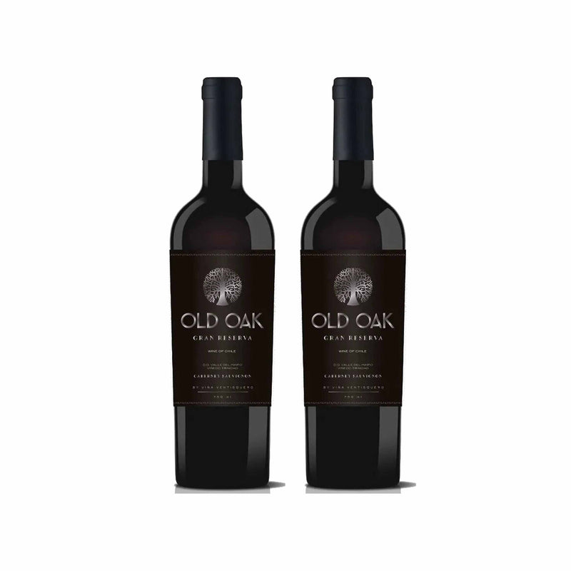 Kit 2x Vinhos Tintos Chileno Old Oak Gran Reserve Cabernet Sauvignon 2018