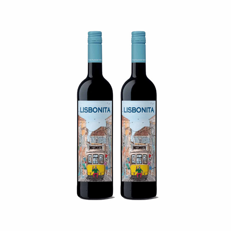 Kit 2x Vinhos Tintos Português Casa Santos Lima Lisbonita 2018