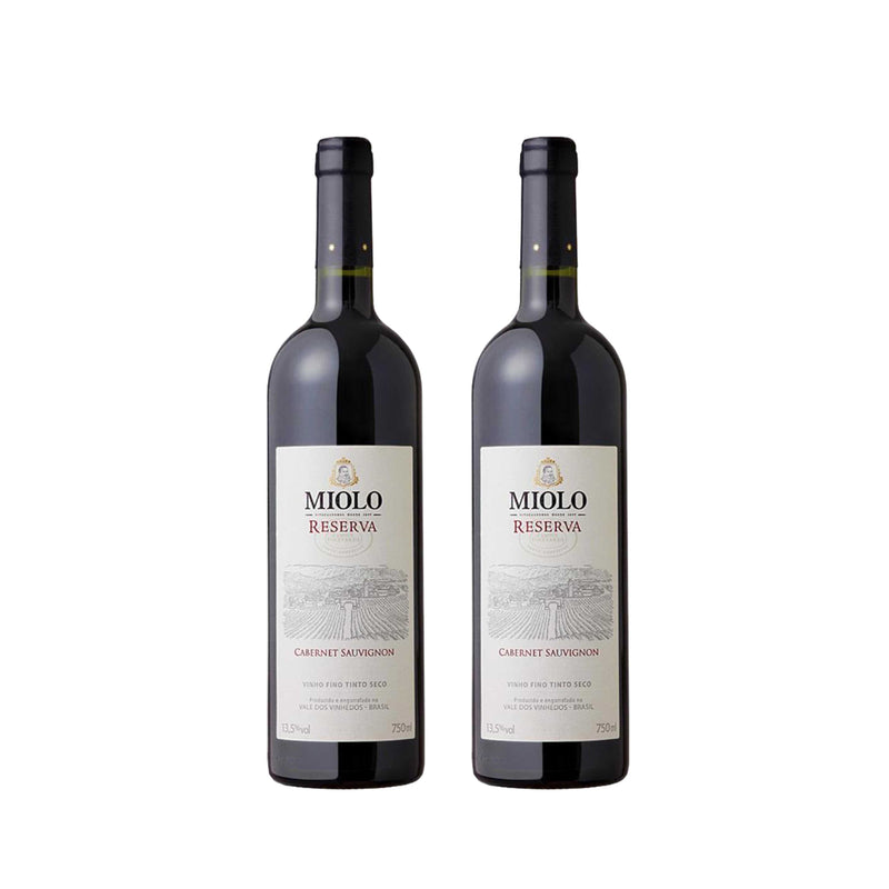 Kit 2x Vinhos Brasileiro Tintos Miolo Reserva Cabernet Sauvignon 750ml