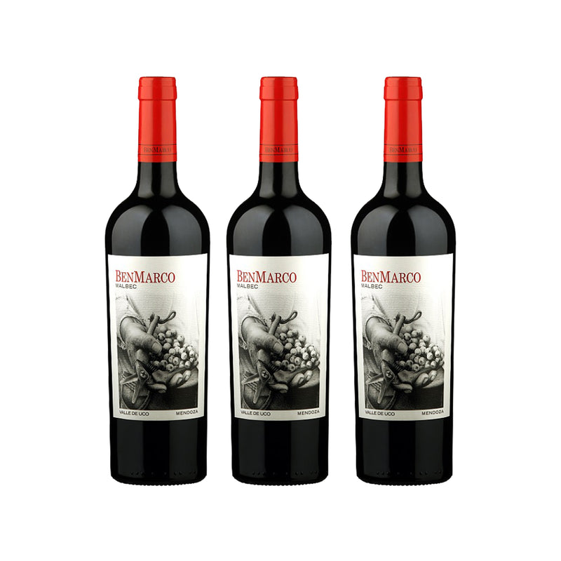 Kit 3x Vinhos Tintos Argentino Susana Balbo Benmarco Malbec 750ml