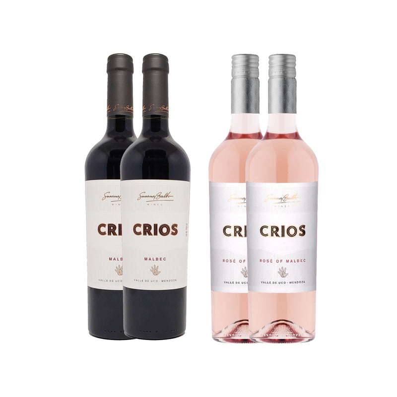 Kit 4x Vinhos Rosé, Tintos Argentino Susana Balbo Crios Malbec 750ml