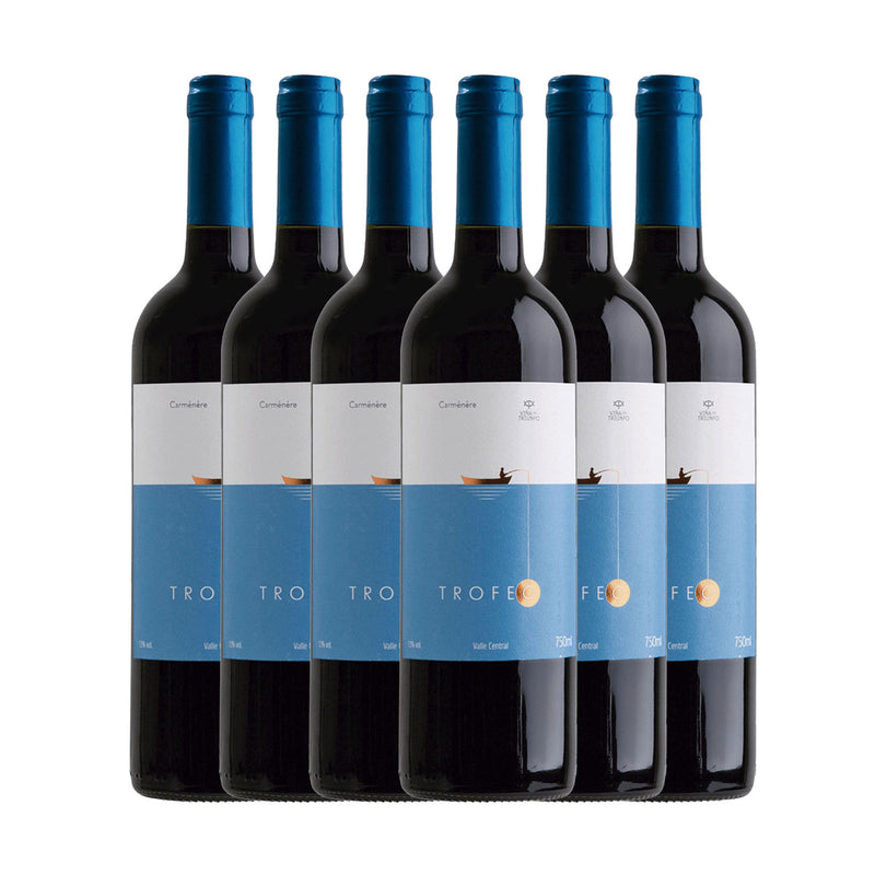 Kit 6x Vinhos Tintos Chileno Trofeo Carmenere 2019