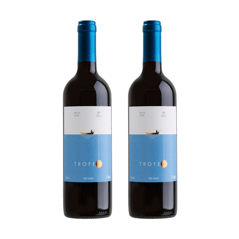 Kit 2x Vinhos Tintos Chileno Trofeo Merlot 2019