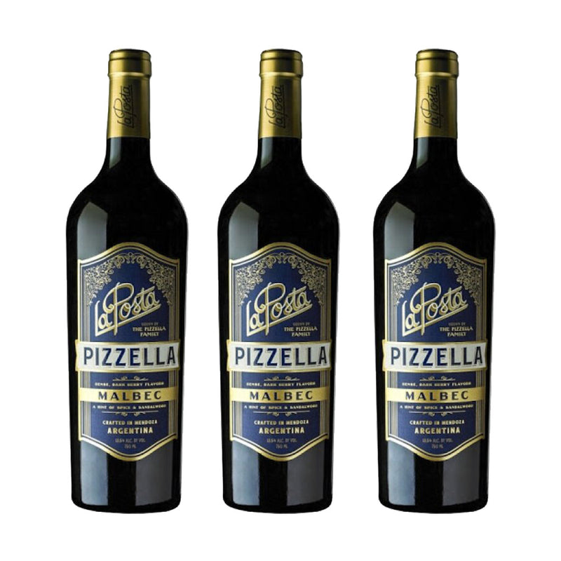 Kit 3x Vinhos Tintos Argentino La Posta Pizzella Malbec 2019 Laura Catena