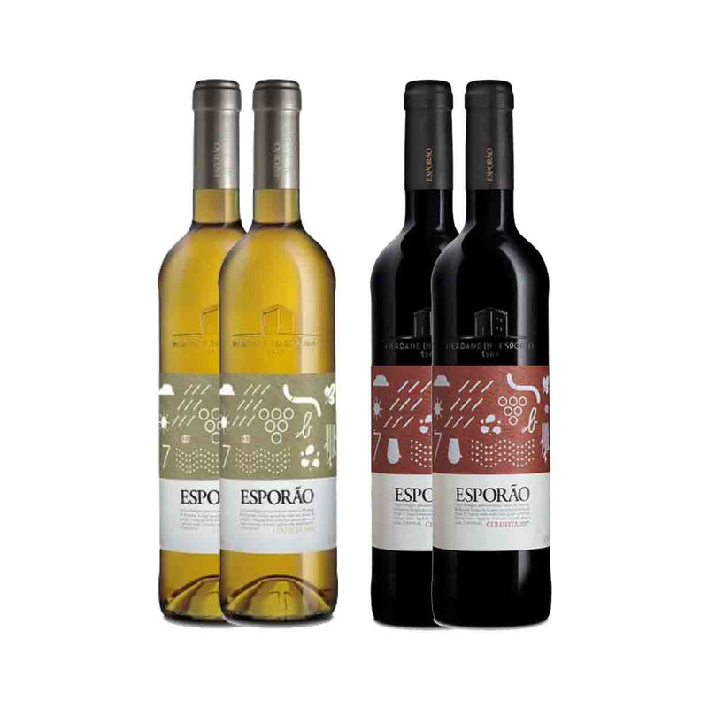 Kit 4x Vinhos Tintos/Brancos Português Esporão Colheita