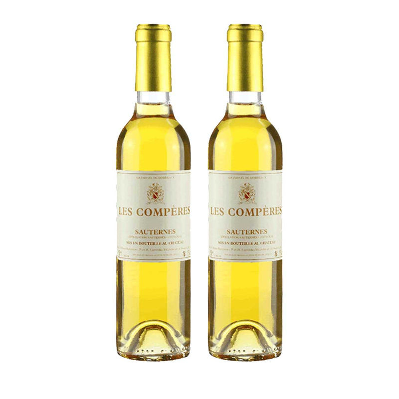 Kit 2x Meia Garrafa Vinhos Branco Francês Sauternes Chateau Des Comperes 375ml 2017