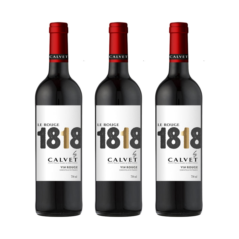 Kit 3x Vinhos Tintos Francês Calvet 1818