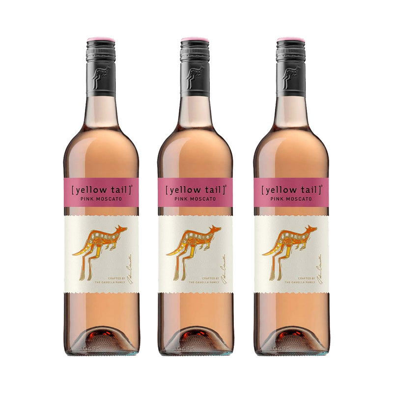 Kit 3x Vinhos Rosé Australiano Yellow Tail Pink Moscato