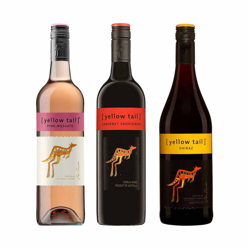 Kit 3x Vinhos Rosé/Tintos Australiano Yellow Tail Pink