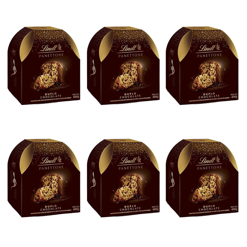 Kit 6x Panettone Duplo Chocolate 400g Lindt