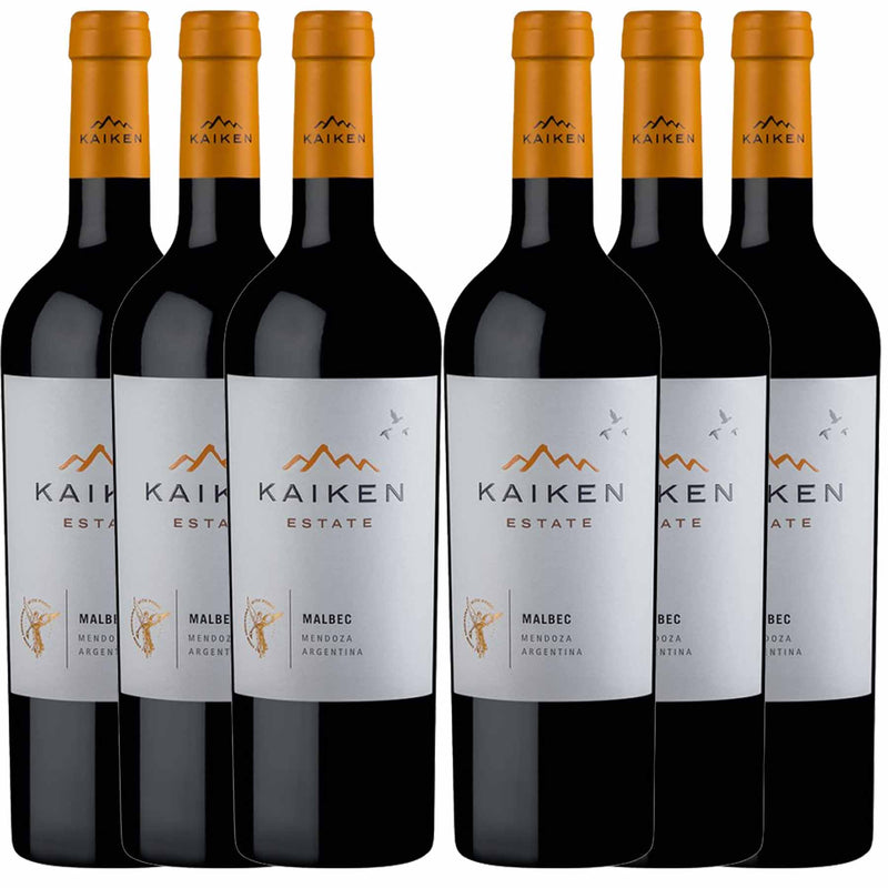 Kit 6x Vinhos Tintos Argentino Kaiken Estate Malbec 2018 750ml