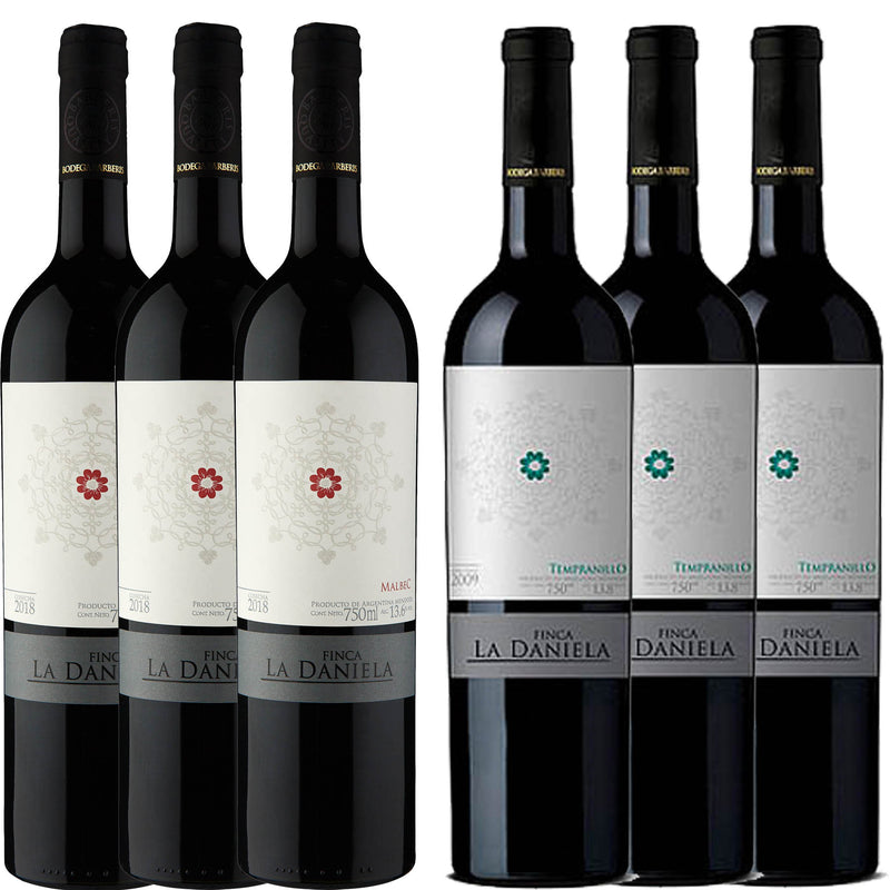 Kit 6x Vinhos Tintos Argentino Finca La Daniela Tempranillo/Malbec