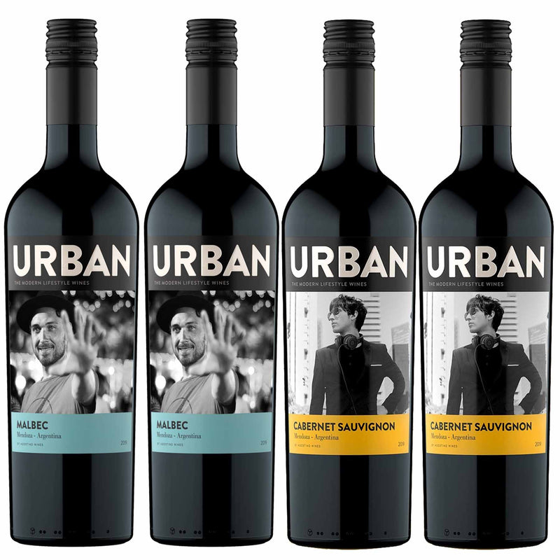 Kit 4x Vinhos Tintos Argentino Urban Malbec/Cabernet Sauvignon Mendoza