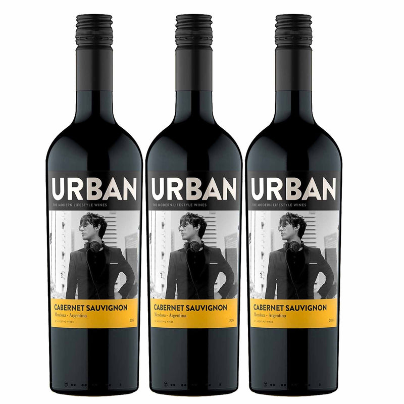 Kit 3x Vinhos Tintos Argentino Urban Cabernet Sauvignon Mendoza