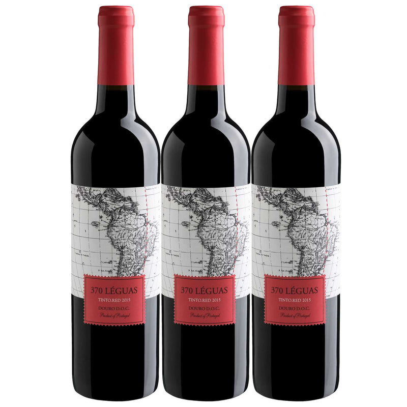 Kit 3x Vinhos Tintos Português 3x70 Leguas Doc Douro 2019