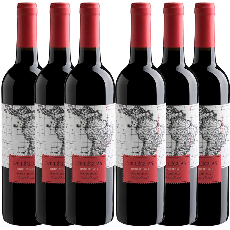 Kit 6x Vinhos Tintos Português 370 Leguas Doc Douro 2019