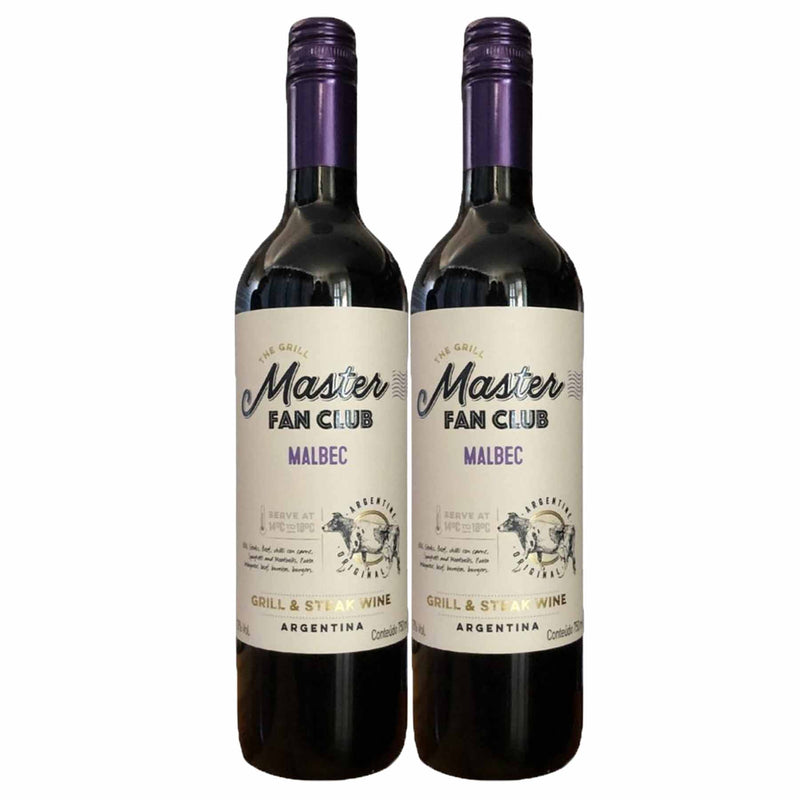 Kit 2x Vinhos Tinto Argentino The Grill Master Malbec 2020