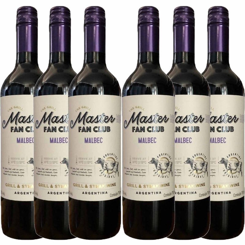 Kit 6x Vinhos Tintos Argentino The Grill Master Malbec 2020