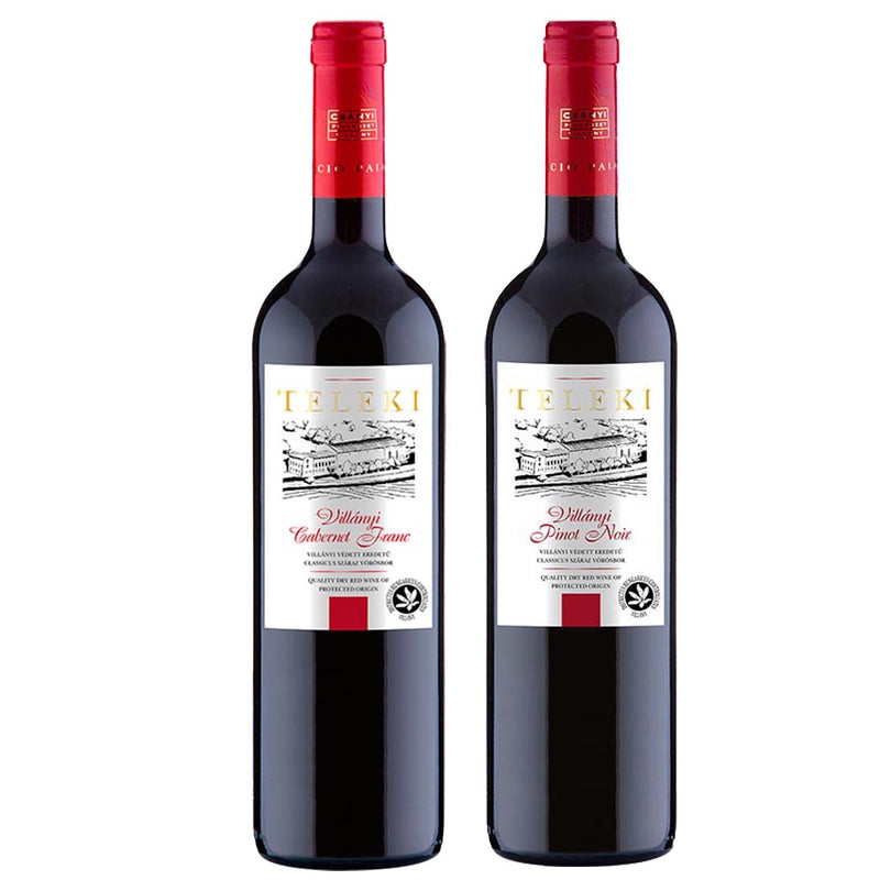 Kit 2x Vinhos Tinto Húngaro Villany Csanyi Pinot Noir/Cabernet Franc