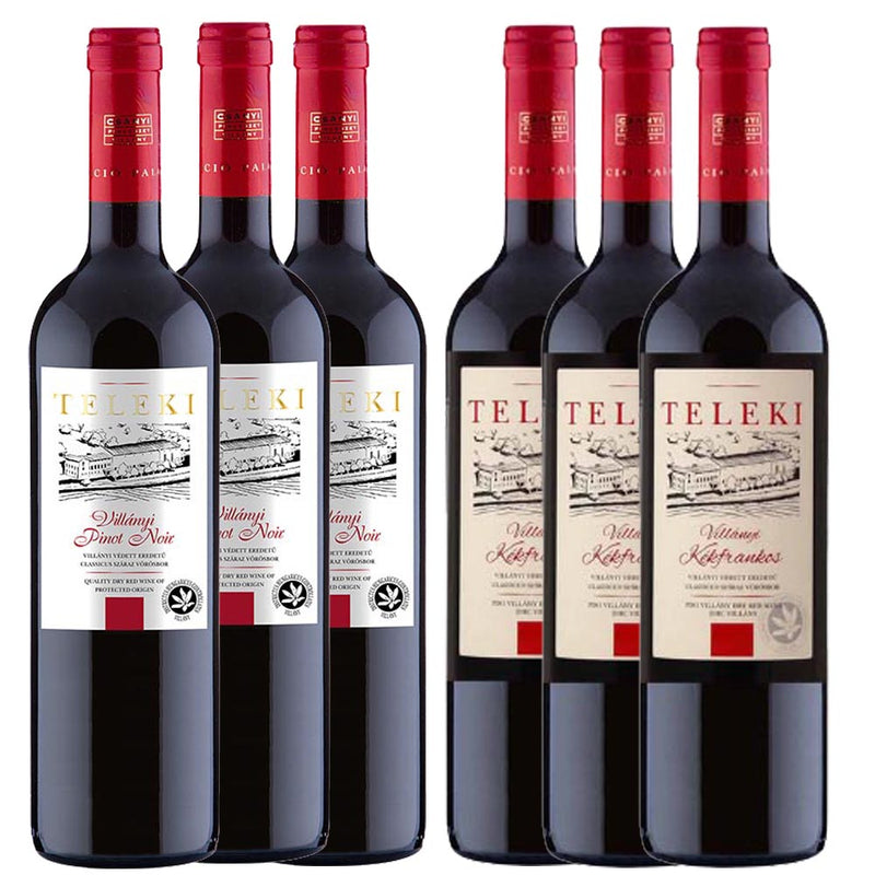 Kit 6x Vinhos Tintos Húngaro Villany Csanyi Pinot Noir/Kekfrankos