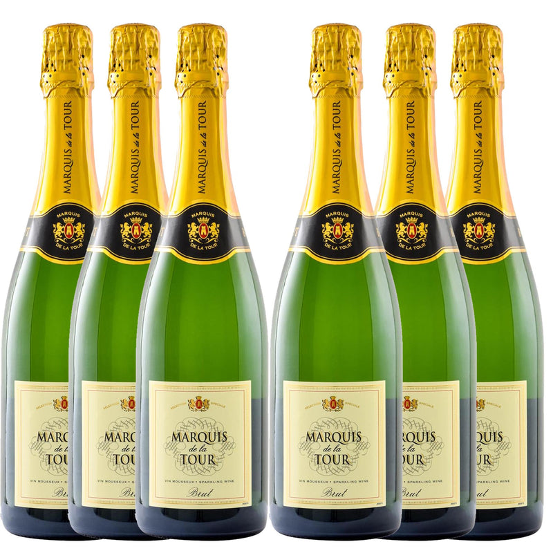 Kit 6x Espumante Francês Brancos Marquis de la Tour Brut 750 ml