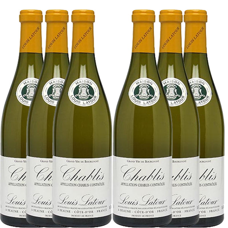 Kit 6x Vinhos Brancos Francês Louis Latour Chablis 2020 Côte D'or