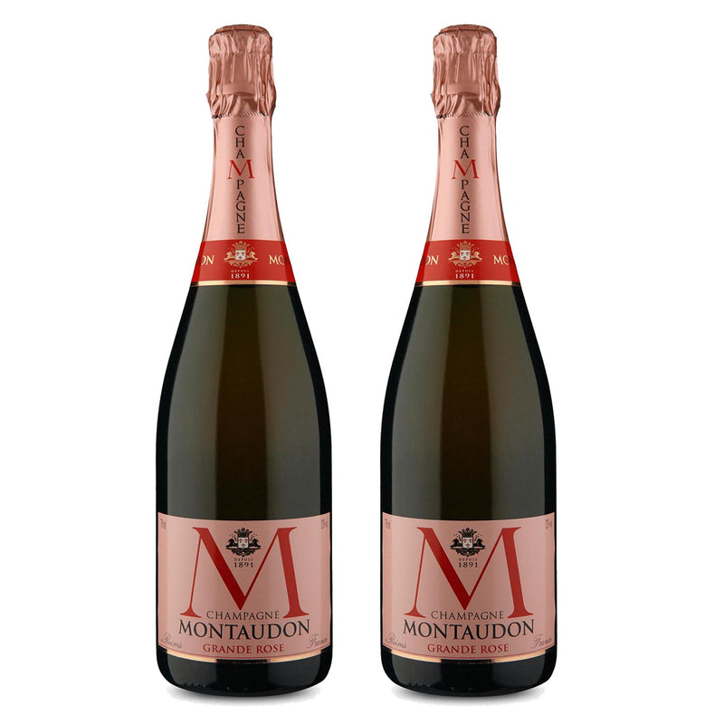 Kit 2x Vinhos Espumante Francês Champagne Montaudon Grande Rose Brut