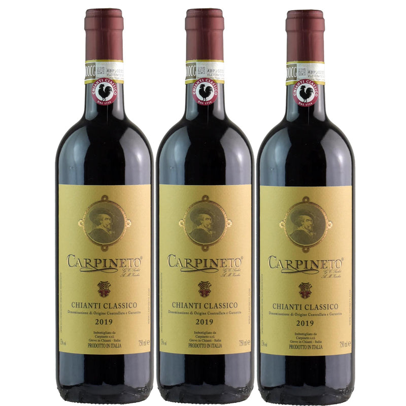 Kit 3x Vinhos Tintos Italiano Carpineto D.O.C.G. Chianti Classico 2019