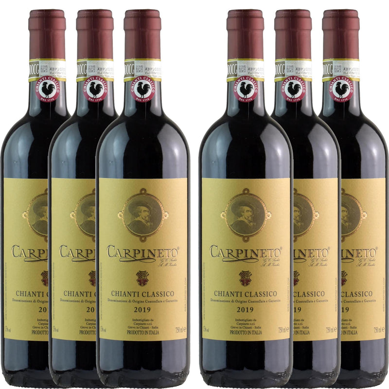 Kit 6x Vinhos Tintos Italiano Carpineto D.O.C.G. Chianti Classico 2019