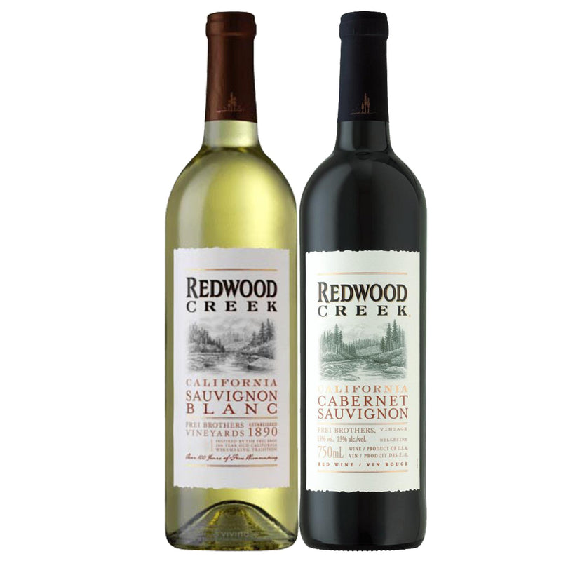 Kit 2x Vinhos Branco/Tinto EUA Redwood Creek Chardonnay/Cabernet Sauvignon 2019