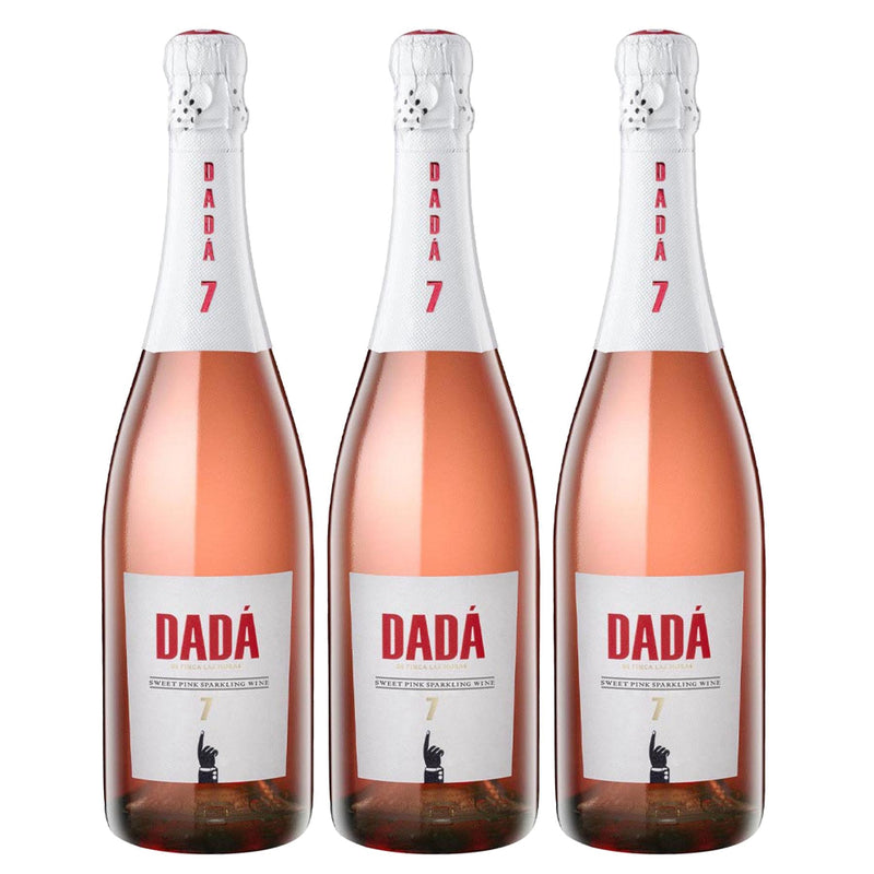 Kit 3x Vinhos Espumante Argentino Dada de Finca Las Moras No 7 Pink Sweet 2021