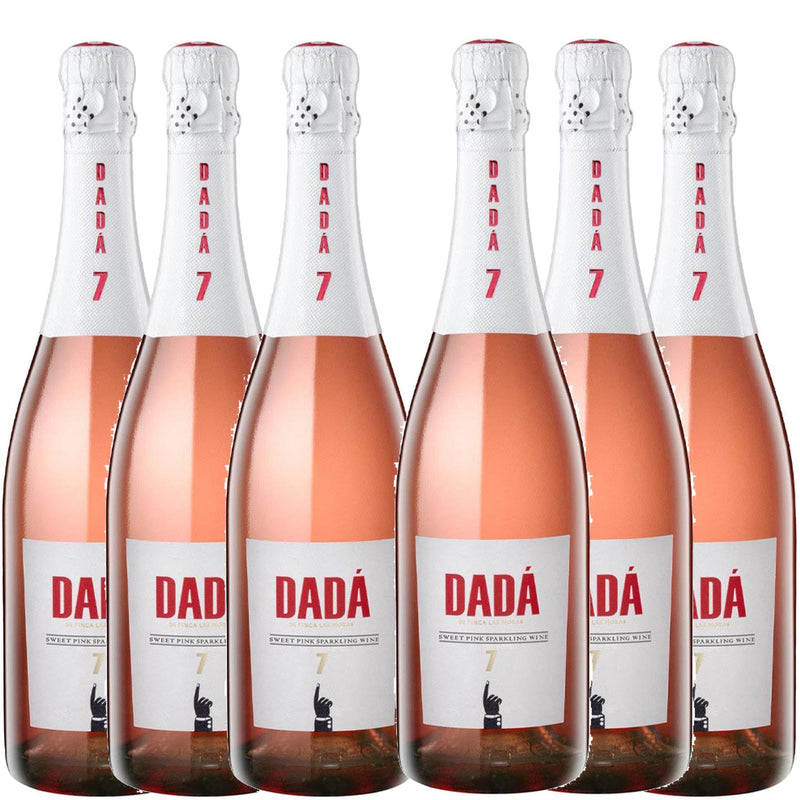 Kit 6x Vinhos Espumante Argentino Dada de Finca Las Moras No 7 Pink Sweet 2021