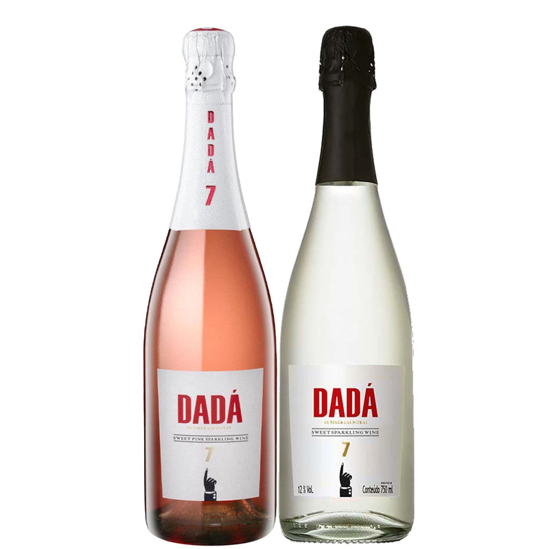 Kit 2x Vinhos Espumante Argentino Dada de Finca Las Moras No 7 Pink Sweet/Branco 2021