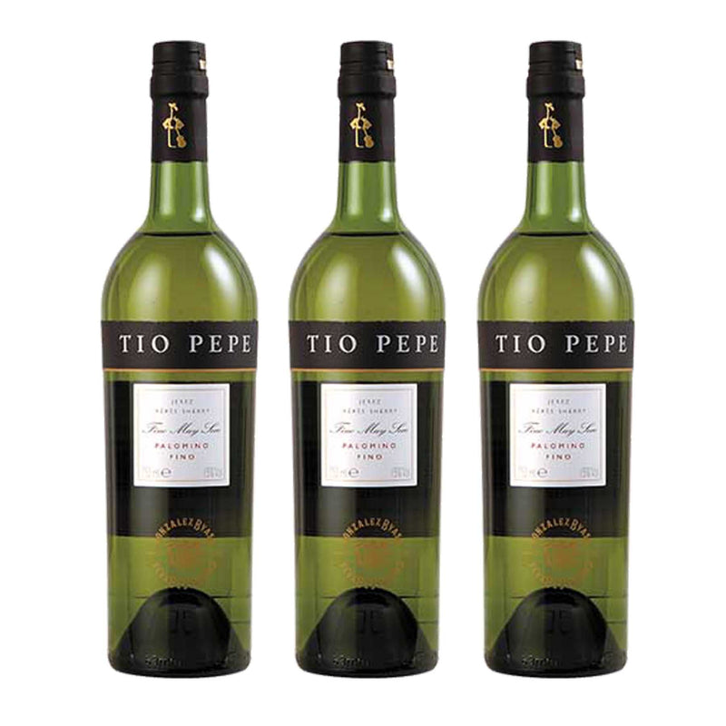 Kit 3x Vinhos Brancos Espanhol Jeréz González Byass Tio Pepe Fino