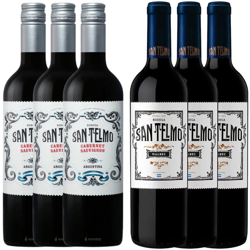 Kit 12x Vinhos Tintos Argentinos Bodega San Telmo Malbec/Cabernet Sauvignon