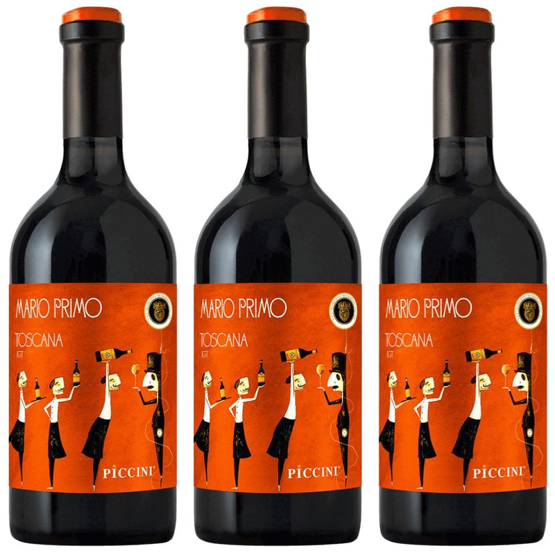 Kit 3x Vinhos Tintos Italianos Piccini Primo Mario Toscana Rosso 2019