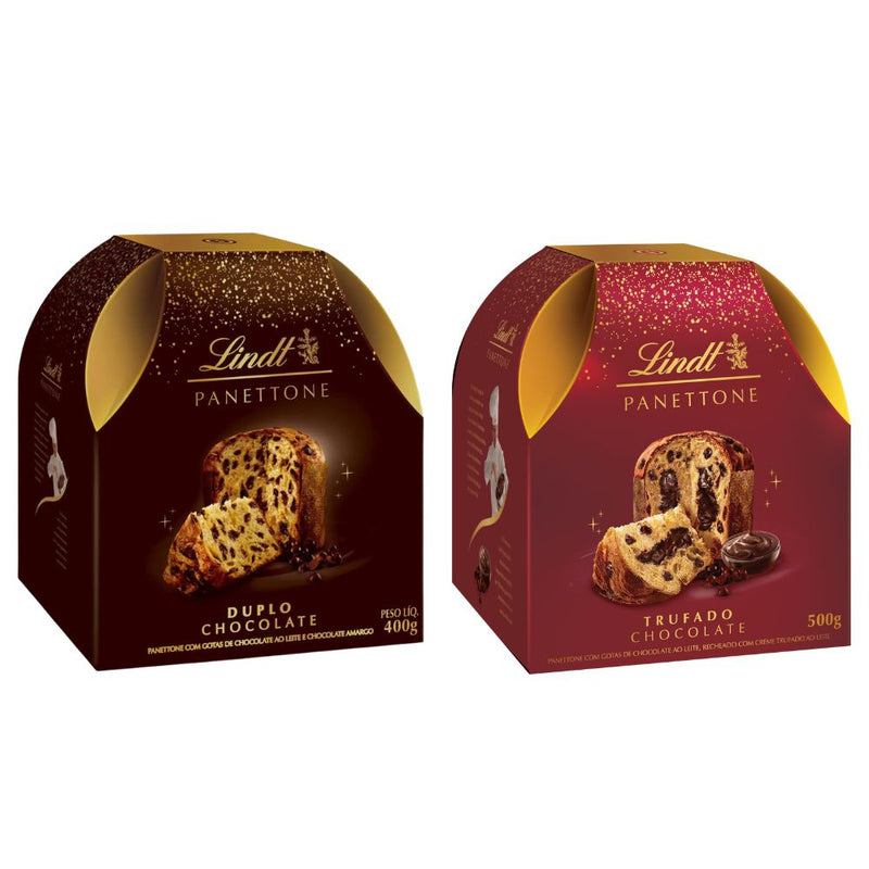 Kit 2x Panettone Trufado/Duplo Chocolate 500g/400g Lindt