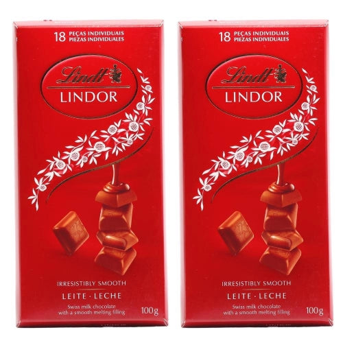 Kit 2x Chocolates Lindt Milk Lindor Single 100g