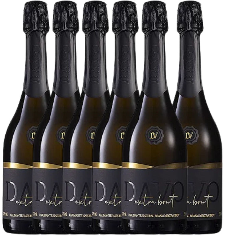 Kit 6x Vinhos Espumantes Brancos Davo Extra Brut 750ml