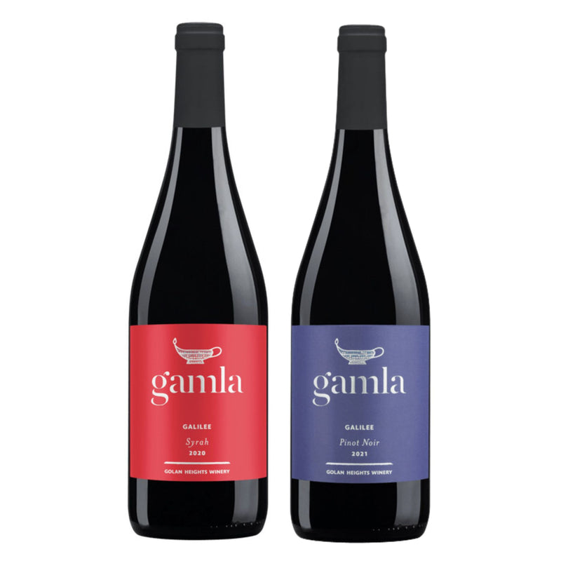 Kit 2x Vinhos Tintos Israelense Kosher Gamla Pinot Noir/Syrah